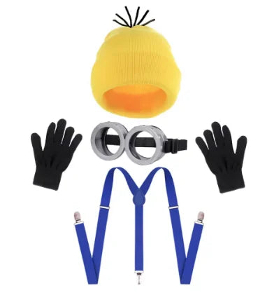 Costume disguise Funny Accessories Goggles Glasses Yellow Beanie Gloves Unisex