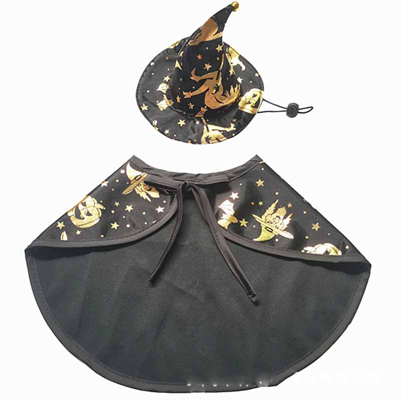 Pet Halloween Printed Wizard Cloak Set Costume