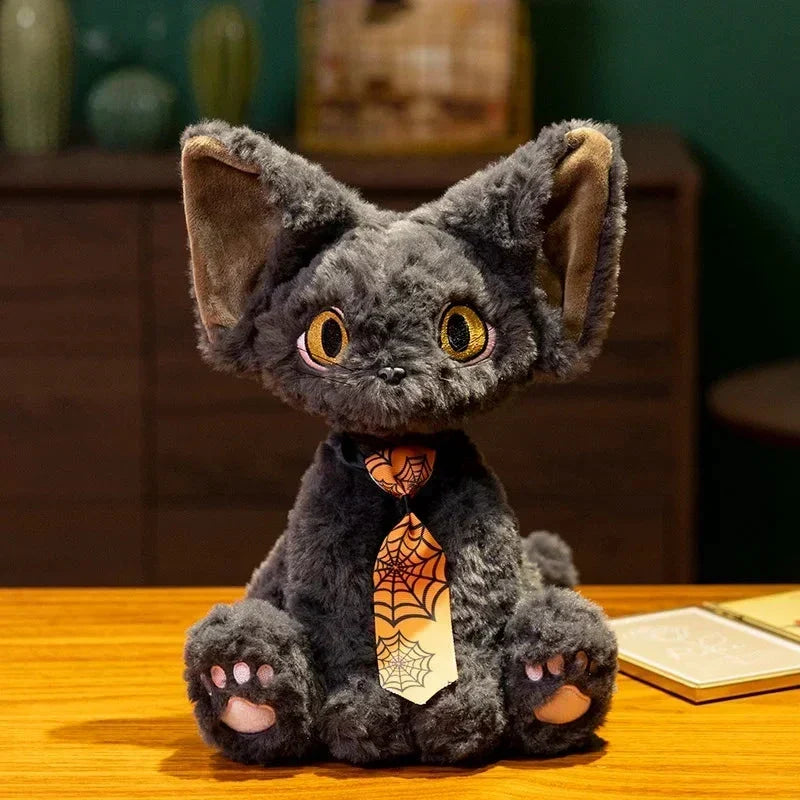 Spooky Black Cat Witch Plush Toys for Halloween Fun